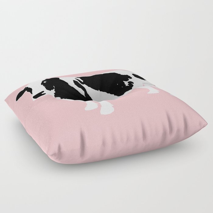 Cow on pink Floor Pillow