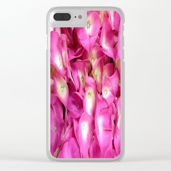 Perky Pink Hydrangea Clear iPhone Case