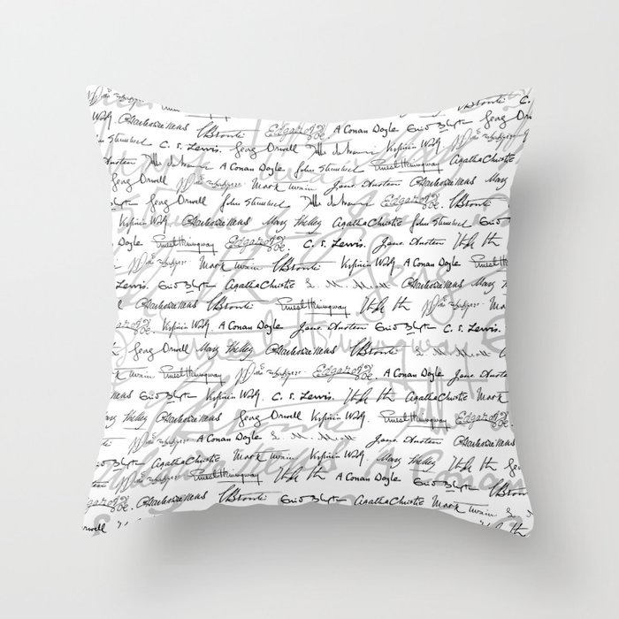 Literary Giants Pattern II Throw Pillow