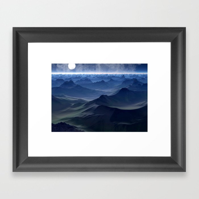 moonlight mountain Framed Art Print