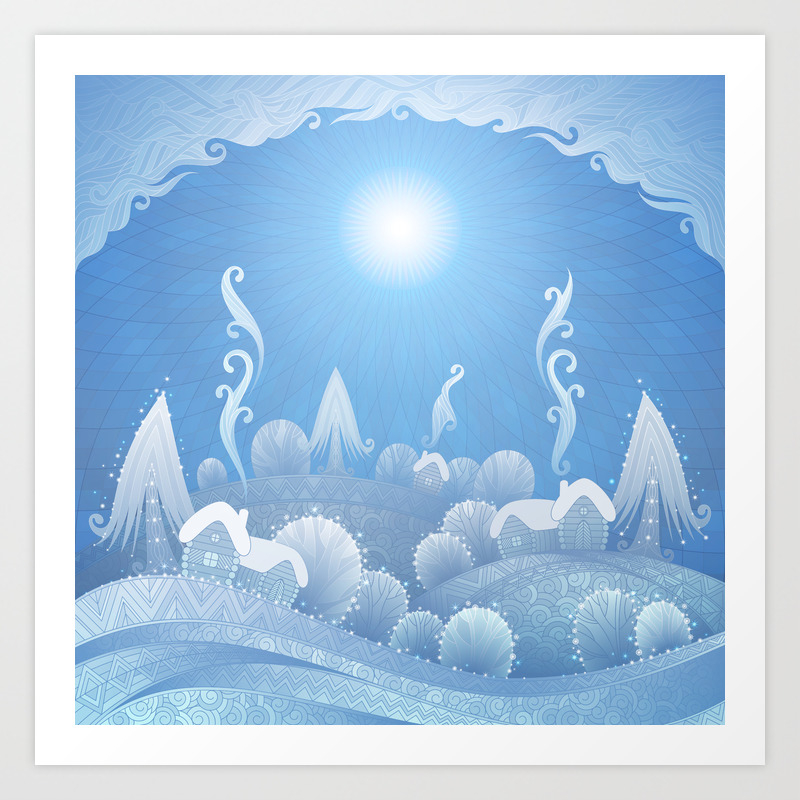 New Year Landscape Crystal Winter Art Print By Alextonahang Society6