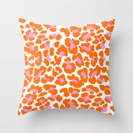 Pastel  Pink Orange Cheetah  Throw Pillow | Backtoschool, Graphicdesign, Cute, Barbiecore, Pop Art, Cheetahprint, Dorm, College, Pink, Gift 