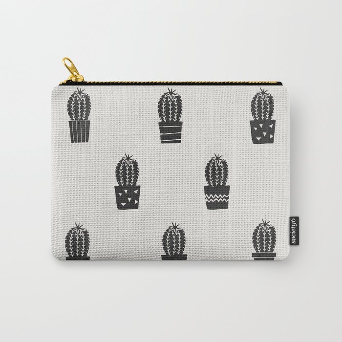 Stamped Potted Cacti Carry-All Pouch