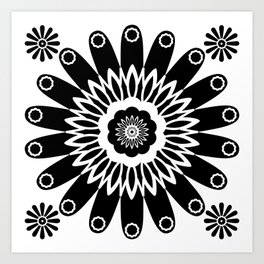 Black & White Flower Decor Design Art Print