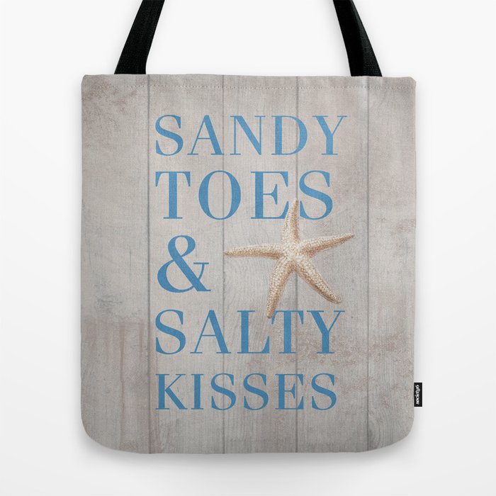 Sandy Toes and Salty Kisses Tote Bag with Pocket - Unique Items - Beach  Lovers Items