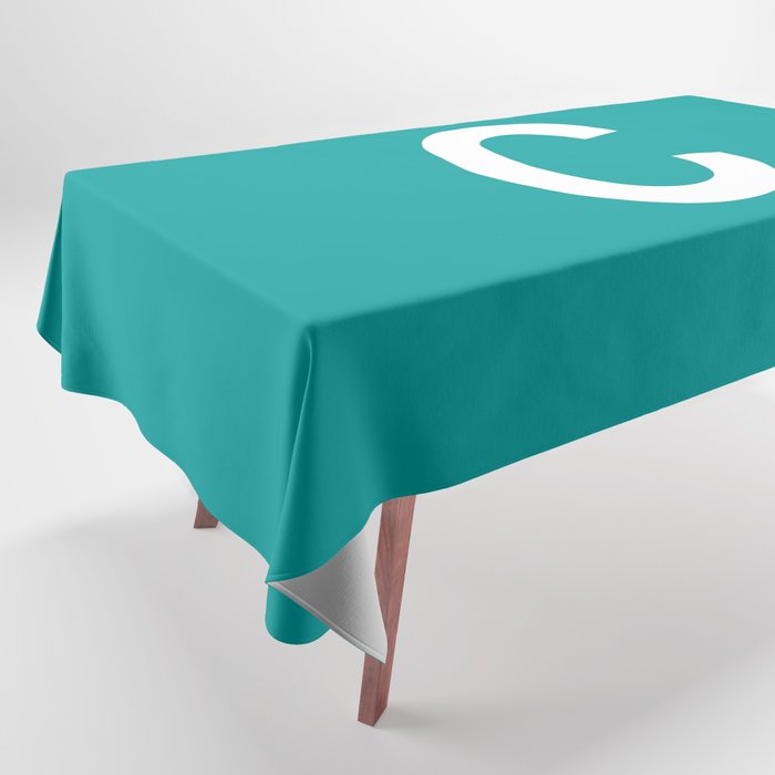 LETTER c (WHITE-TEAL) Tablecloth