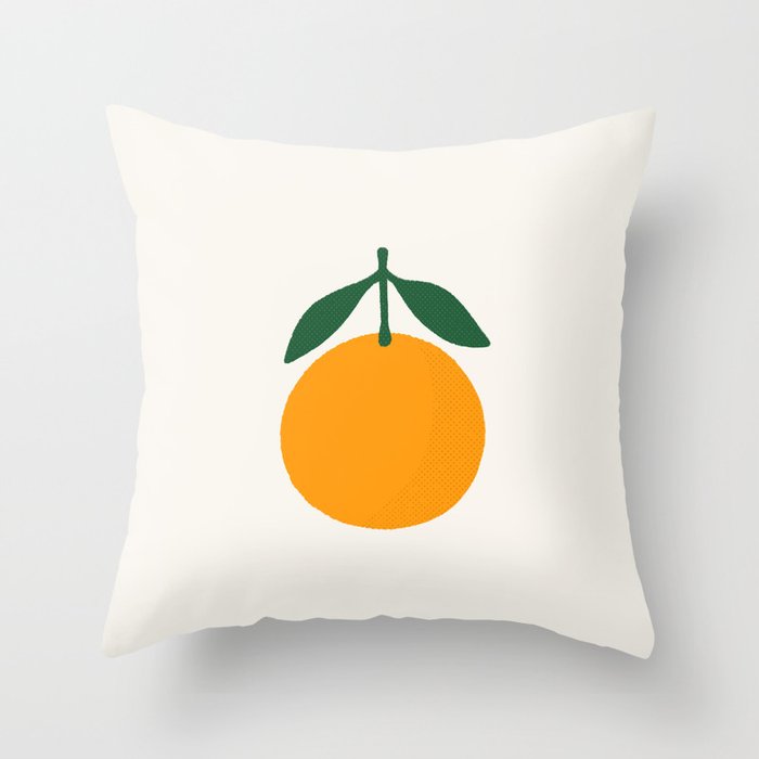 Orange Summer Citrus Throw Pillow