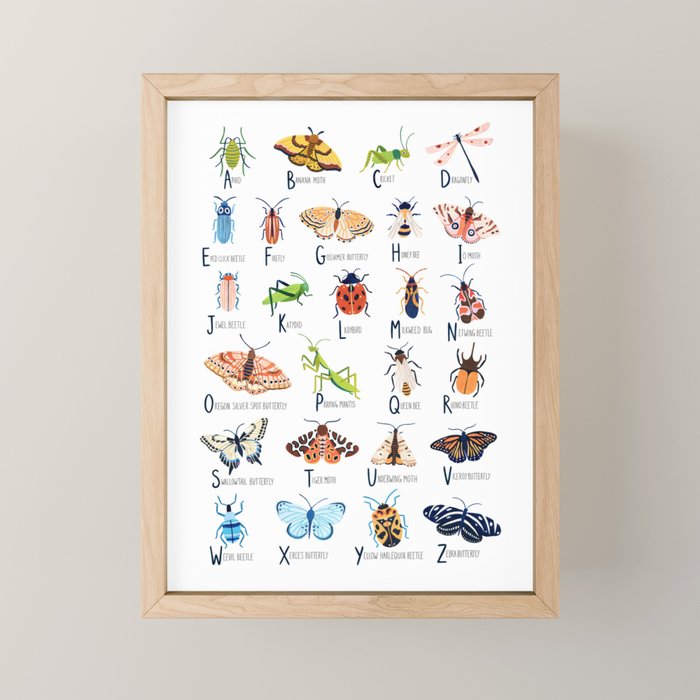 Insect Alphabet Poster by Ambers Textiles | Society6