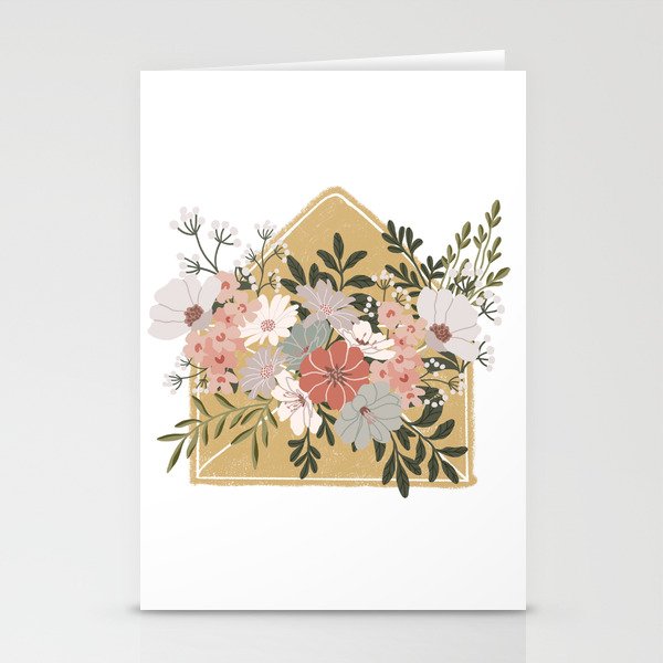 Hello Spring Floral Envelope Stationery Cards