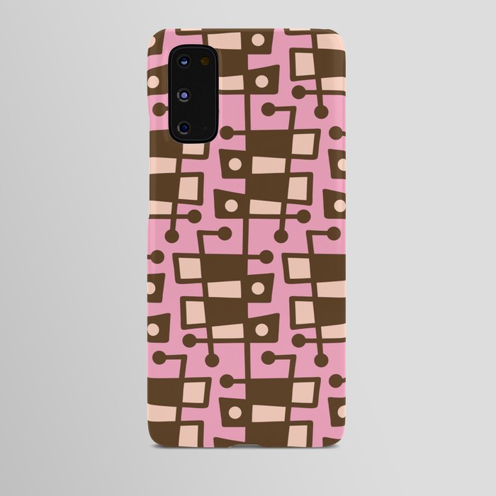 Mid Century Modern Abstract 213 Pink and Brown Android Case