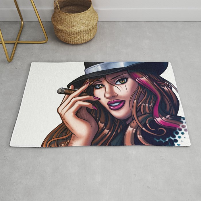 Smoking Gangster Girl Rug By Benkrefta Society6,Indoor Wicker Chairs