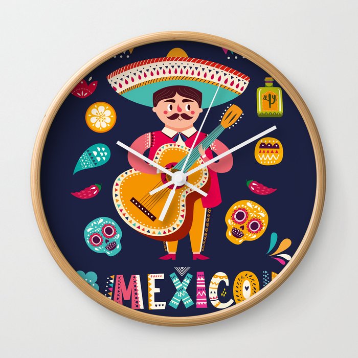 Mexico Poster 1 Wall Clock