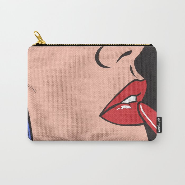 Red Lipstick Comic Girl Carry-All Pouch