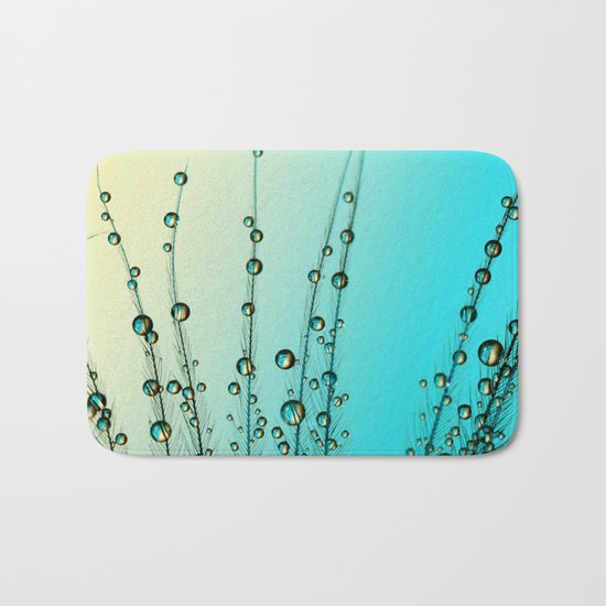 Feather Drops with Blue Bath Mat