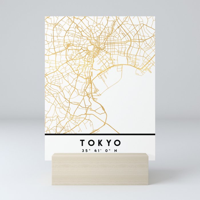 TOKYO JAPAN CITY STREET MAP ART Mini Art Print