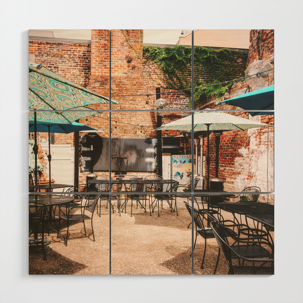 Society6 Nola Dining Courtyard Wood Wall Art By Jmccool From