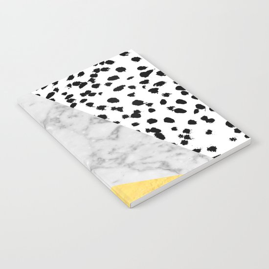Marble Gold Dots - modern hipster trendy shiny gold foil cell phone case iphone dorm college Notebook