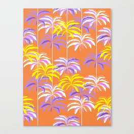 Palm Springs Palm Paradise - Orange & Purple Canvas Print