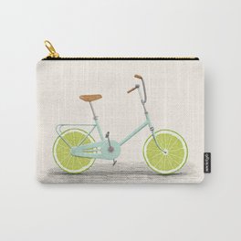 Acid (Blue) Carry-All Pouch | Digital, Bicycle, Fruit, Lemon, Concept, Curated, Graphic Design, Illustration, Bike, Pop Art 