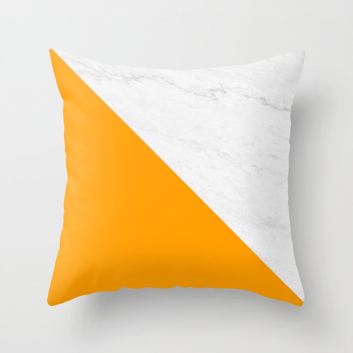 Orange marble pillow by ARTbyJWP | society6.com