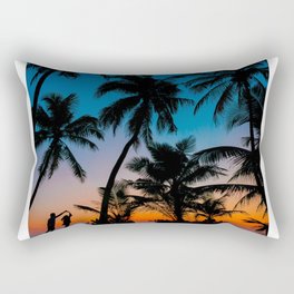 Palm Trees Sunset Rectangular Pillow