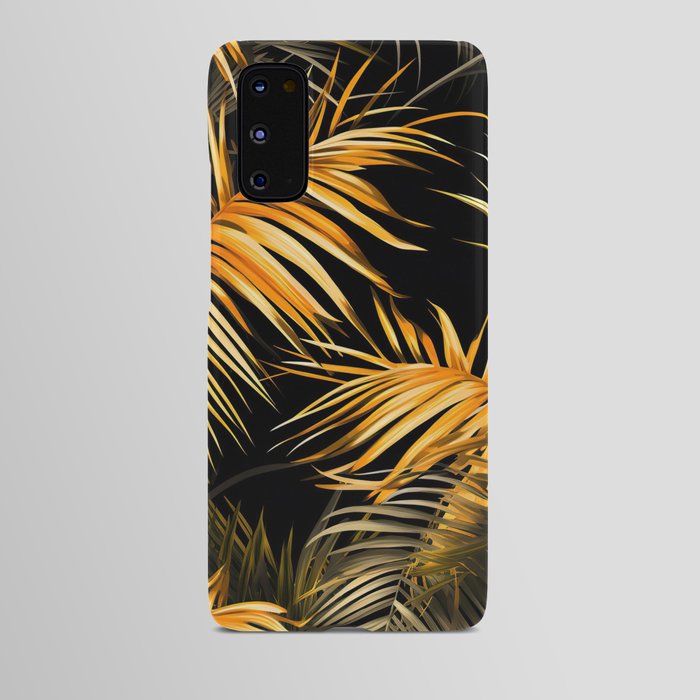 Tropical golden palm leaves  Android Case