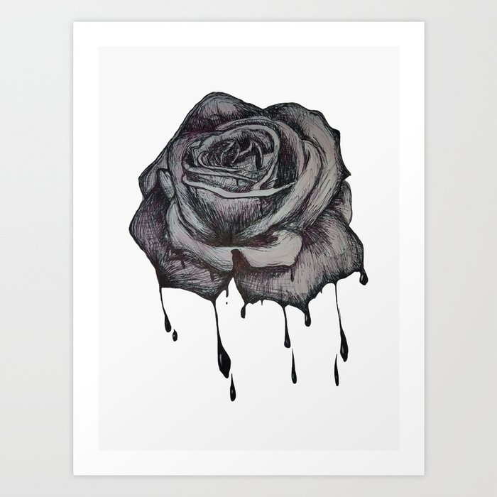 Dripping Rose Art Print by Pulse Society6