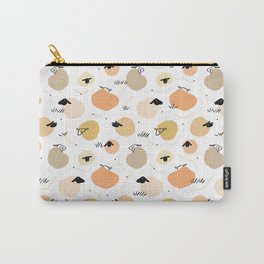 Fluffy flock of sheep pattern — apricot palette Carry-All Pouch | Cute, Animal, Playful, Farm, Apricot, Flock, Orange, Fluffy, Digitaldrawing, Countryhomedecor 