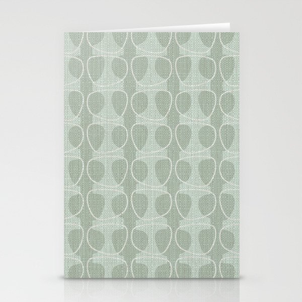 Duck Egg Blue Mid Century Abstract Ovals Stationery Cards
