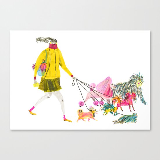 Dogwalker Canvas Print