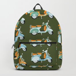 Vespa - green  Backpack | Pop Art, Vespa, Acrylic, Italy, Digital, Pattern, Vespas, Freedom, Bikers, Design 