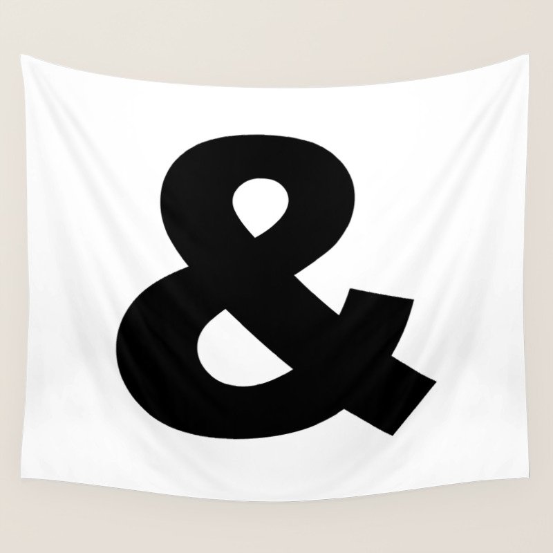 Minimalistic Black And White Ampersand Symbol Graphic Wall Tapestry by  LebensARTdesign | Society6