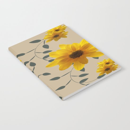 Yellow Flowers and Vines Notebook