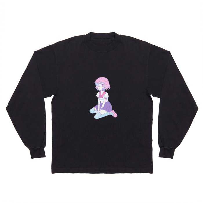 Sad Girl Yami Kawaii Pastel Goth Aesthetic Anime Gift Long Sleeve