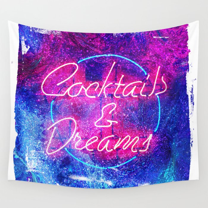 NEON COLLECTION - cocktails Wall Tapestry