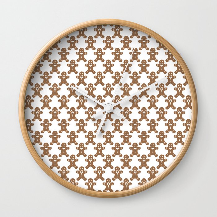 Christmas Gingerbread Pattern Wall Clock
