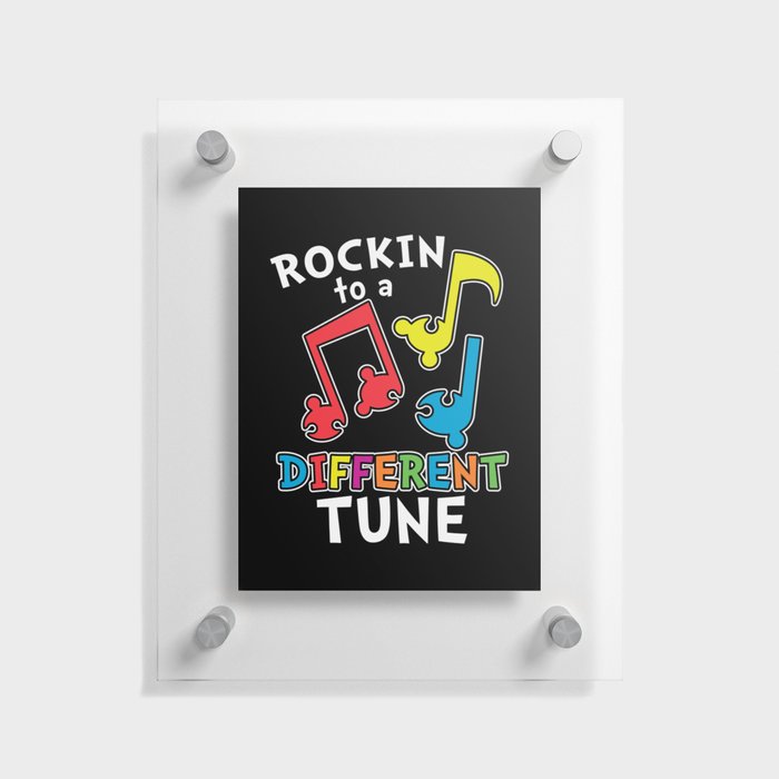 Rockin To A Different Tune Autism Awareness Floating Acrylic Print