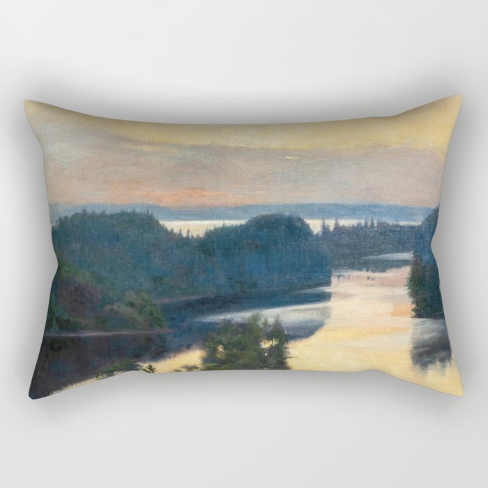 Albert Edelfelt - Kaukola Ridge at Sunset Rectangular Pillow