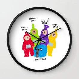 Spice Girls x Teletubbies Digital Illustration Wall Clock