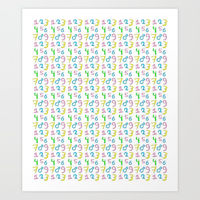 Number 1 Count Math Arithmetic Calculation Digit Numerical Child School Art Print By Oldking Society6