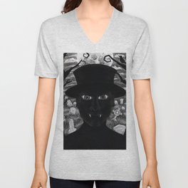 Untitled - charcoal drawing - spooky Unisex V-Neck