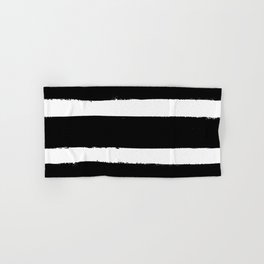 Black & White Paint Stripes by Friztin Hand & Bath Towel