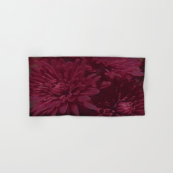 Burgundy Chrysanthemums Hand & Bath Towel