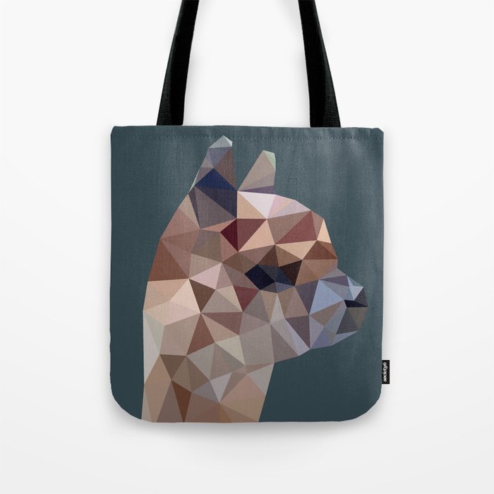 Geometric Alpaca Teddy Tote Bag