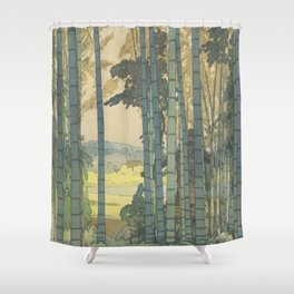 Yoshida Hiroshi, Bamboo Grove - Vintage Japanese Woodblock Print Art Shower Curtain