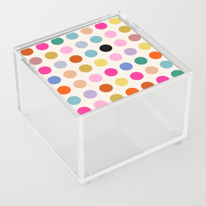 Colorful Vintage Geometric Dots Acrylic Box