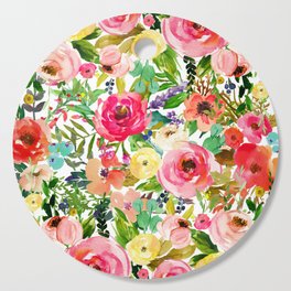 Floral Garden Collage Cutting Board