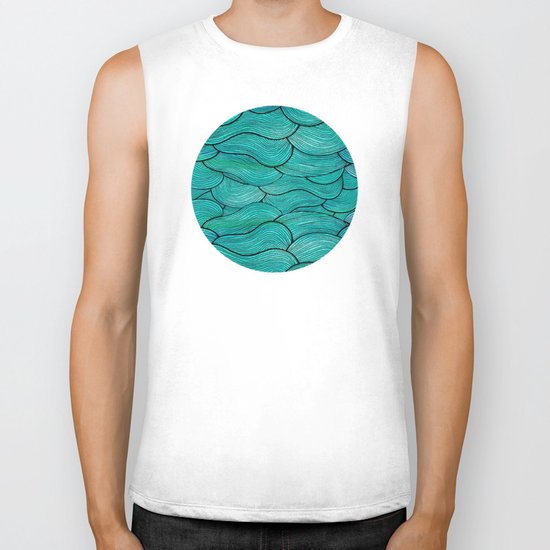 Sea Waves Biker Tank