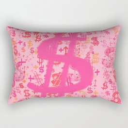 Pink Dollar Signs Rectangular Pillow