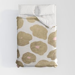 Elegant pink faux gold abstract leopard animal print Duvet Cover